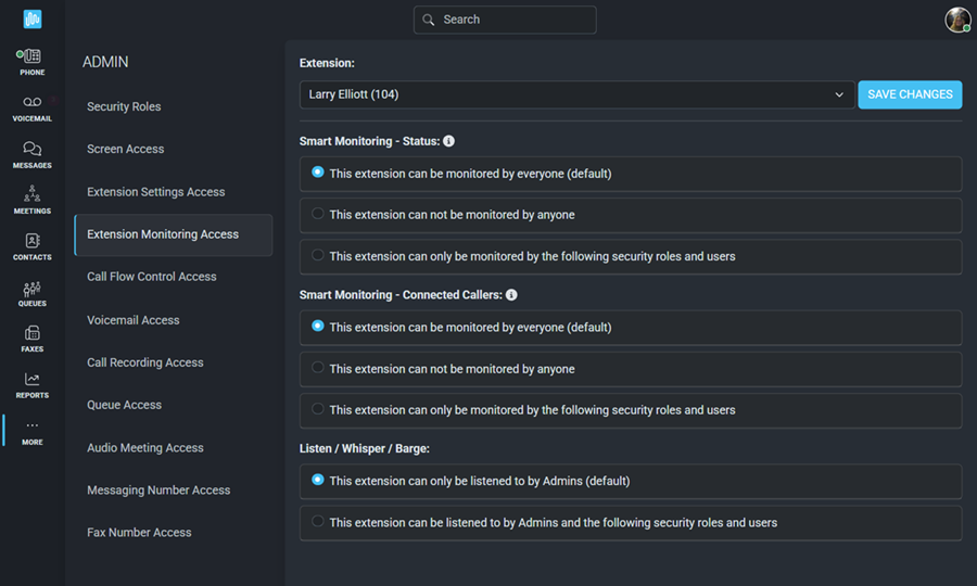 Extension Monitoring Options